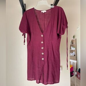 Short red romper